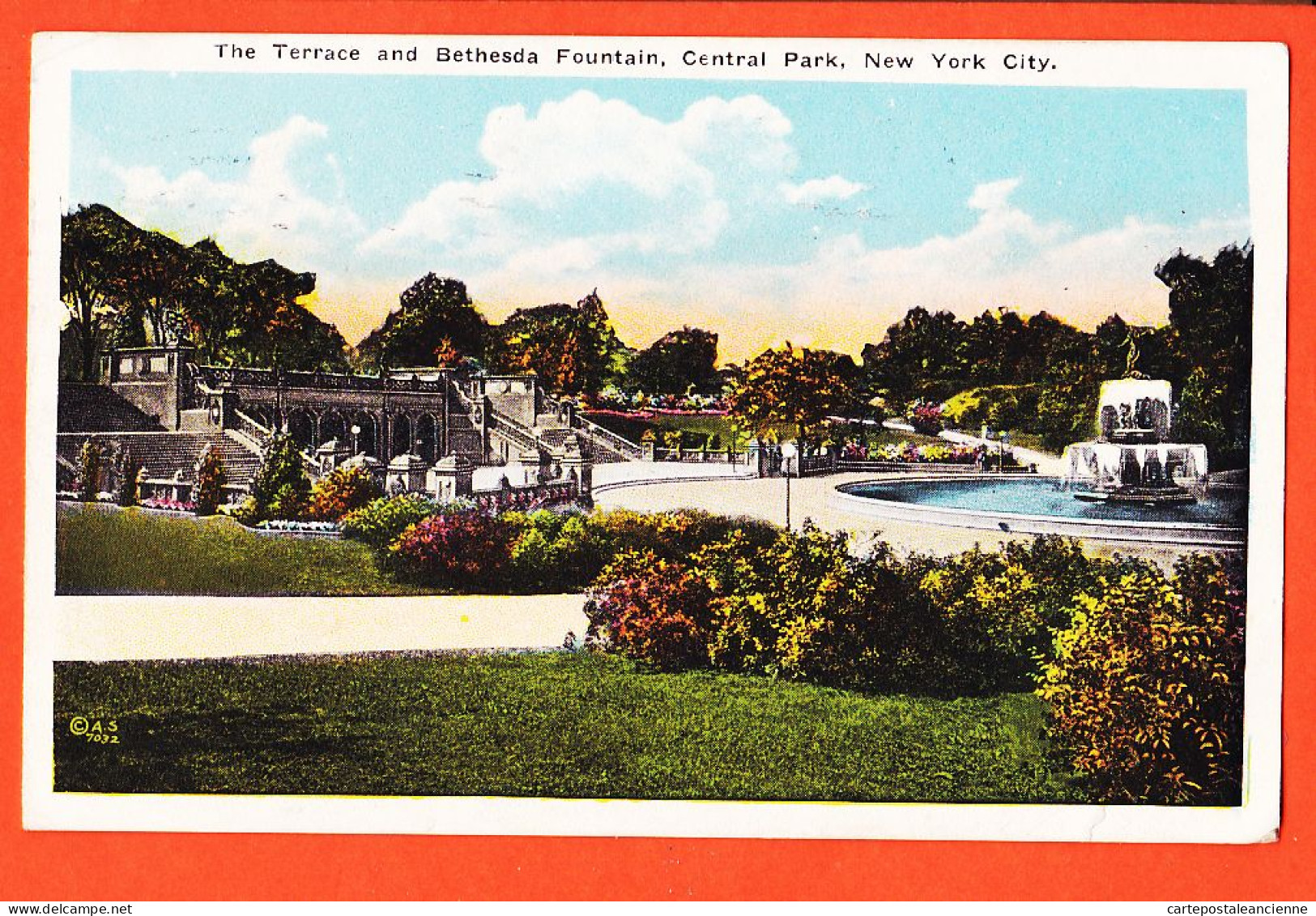 23907 / ⭐ NY NEW-YORK City The Terrace And BETHESDA Fountain CENTRAL-PARK 1928 à LEGER Rue Henri IV Le Havre  - Parchi & Giardini