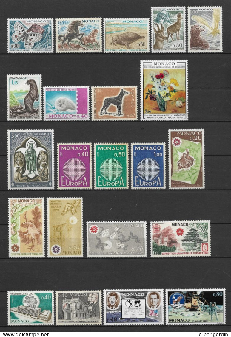 Monaco Année Complete 1970 , Neuve , ** , Sans Charniere , Ttb . - Annate Complete