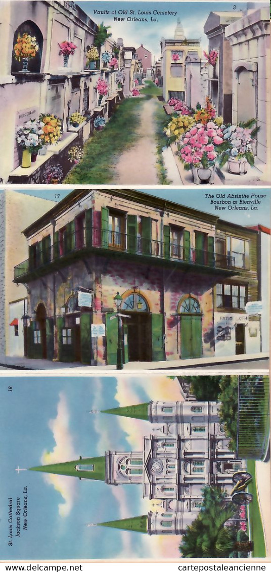 23971 / ⭐ Rare 18 Select Views Greetings NEW-ORLEANS LA-Louisiana America's Most Original City COMPLETE SET in COVER US