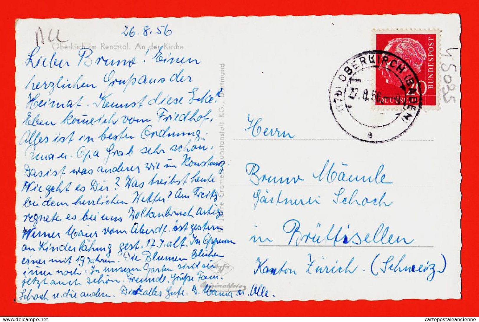 23671 / OBERKIRCH Im Renchtal An Der Kirche APOTHEKE Pharmacie Eglise Bade-Wurtemberg 1956  - Oberkirch