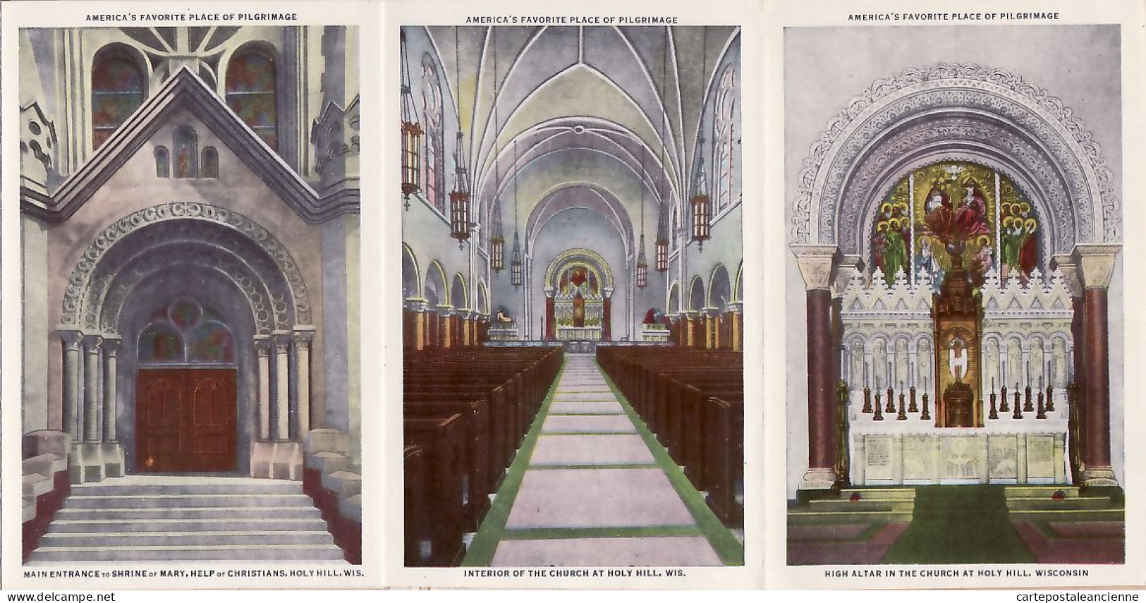 23972 / ⭐ Rare 18 Select Views HOLY HILL WI Wisconsin America's Place PILGRIMAGE1948 Original Complete Set In COVER USA - Sonstige & Ohne Zuordnung
