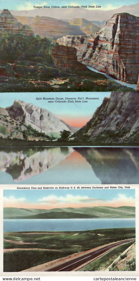 23973 / ⭐ Rare 18 Select Views HIGHWAY U.S 40 Great Transcontinental Route AMERICA 1948 Original Cpmolete Set In CoverUS - Rutas Americanas