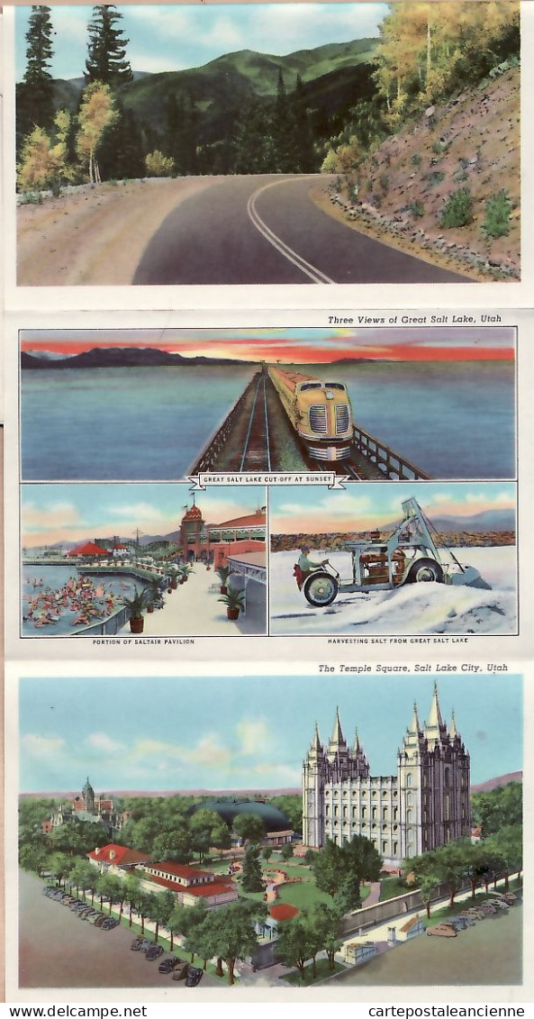 23973 / ⭐ Rare 18 Select Views HIGHWAY U.S 40 Great Transcontinental Route AMERICA 1948 Original cpmolete Set in CoverUS