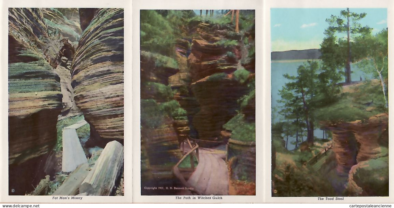 23970 / ⭐ Rare 18 Select Views The Dells Of The WISCONSIN RIVER JAWS 1945s COMPLETE SET In COVER USA - Autres & Non Classés