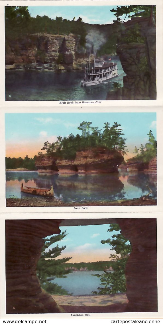 23970 / ⭐ Rare 18 Select Views The Dells of the WISCONSIN RIVER JAWS 1945s COMPLETE SET in COVER USA