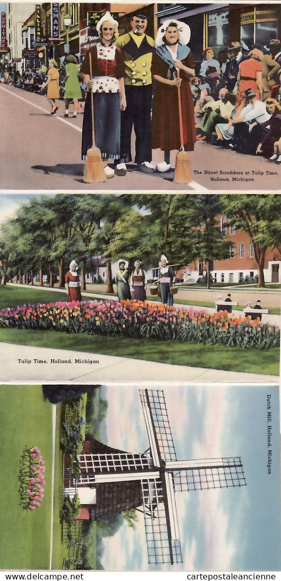 23969 / ⭐ Rare 18 Select Views Souvenir Greetings Folder HOLLAND MI-MICHIGAN 1949 COMPLETE SET In COVER USA - Sonstige & Ohne Zuordnung