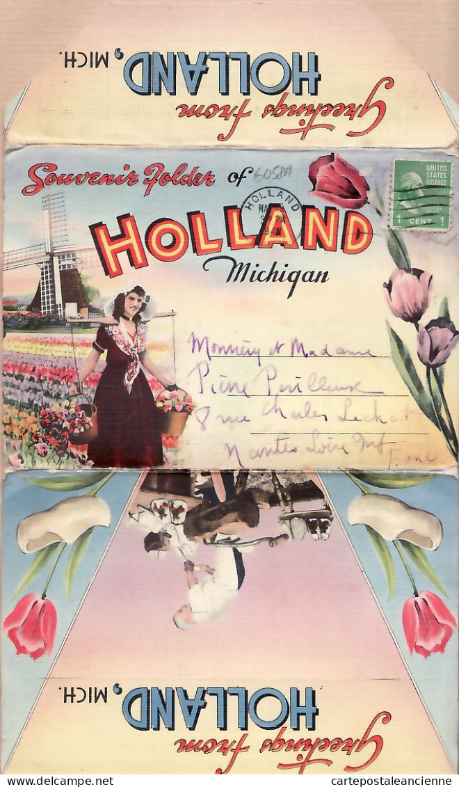 23969 / ⭐ Rare 18 Select Views Souvenir Greetings Folder HOLLAND MI-MICHIGAN 1949 COMPLETE SET in COVER USA