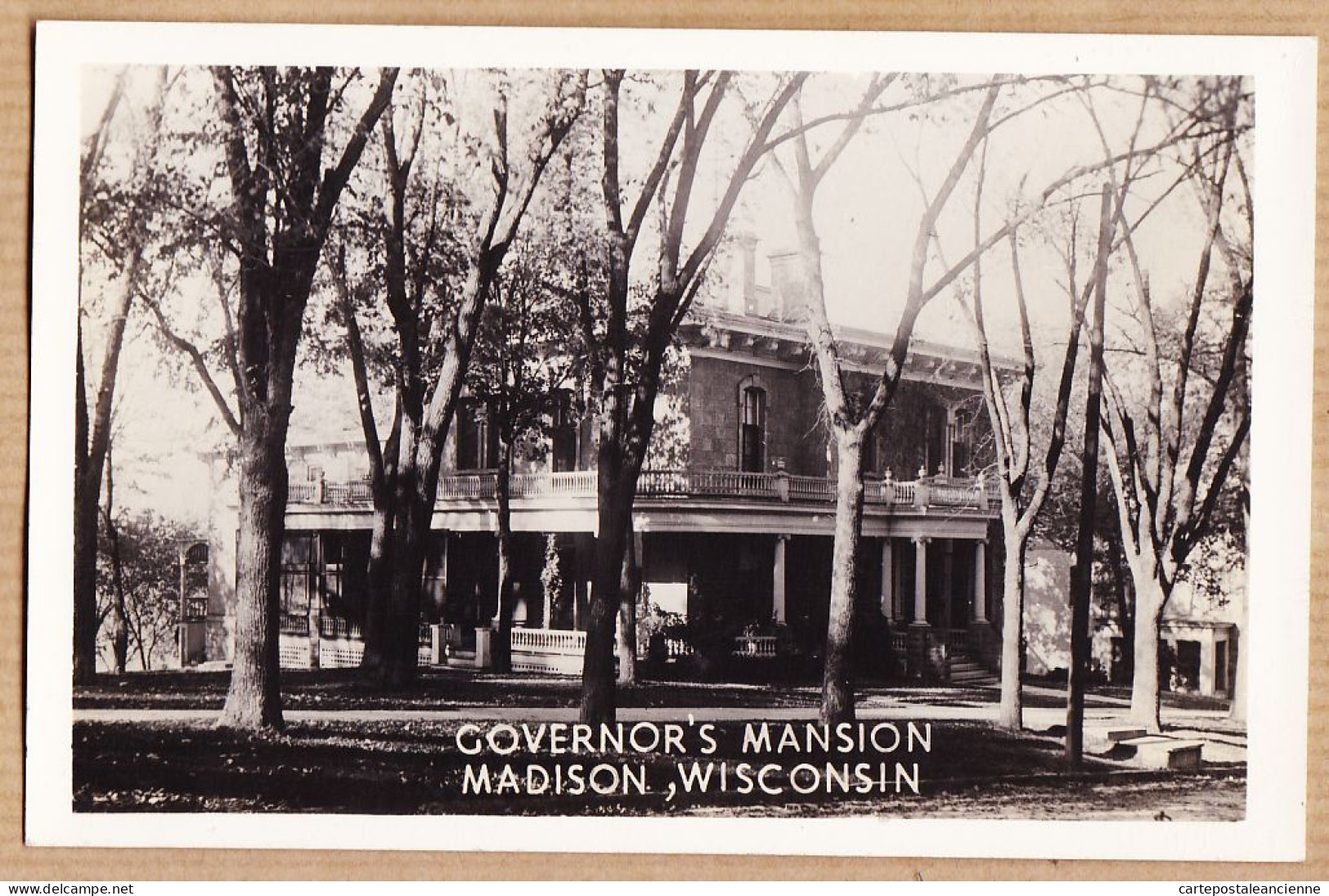 23981 / ⭐ Peu Commun MADISON Wisconsin Governor's Mansion 1950s Photo-Bromure GROGAN Danville Illinois - Madison