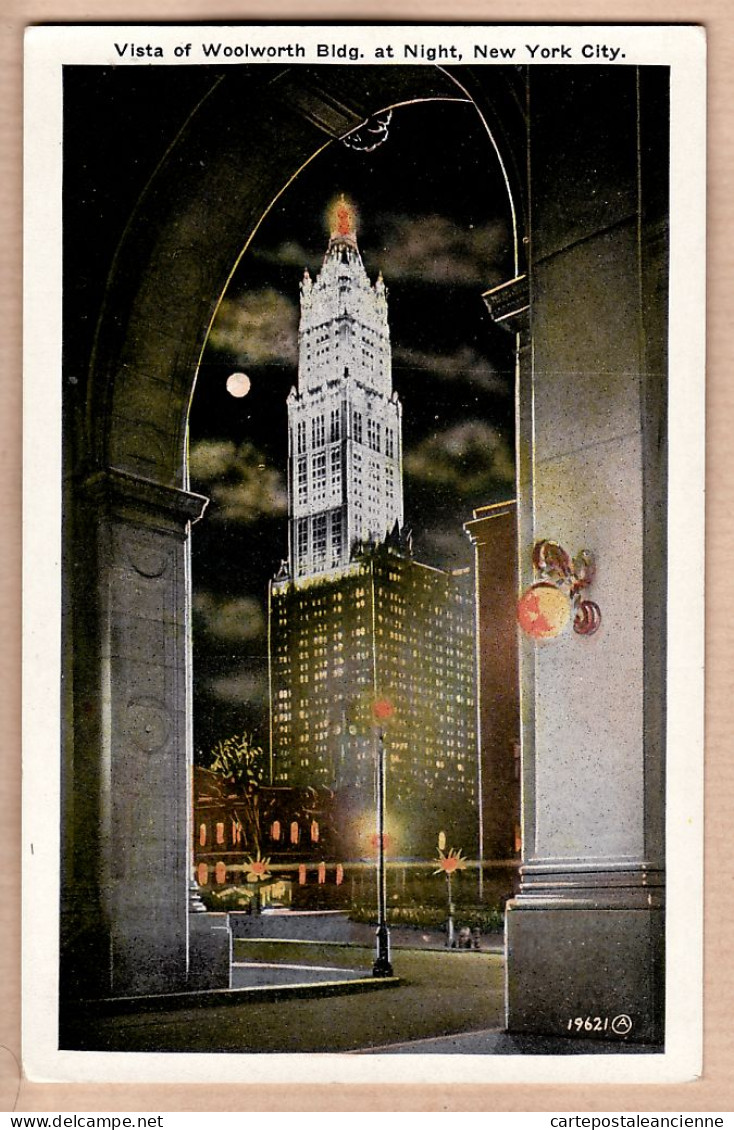 23895 / ⭐ NY VISTA Of WOOLWORTH BUILDING At NIGHT NEW YORK Early 1920 Publisher IRVING UNDERHILL HABERMAN'S N°201 - Other Monuments & Buildings