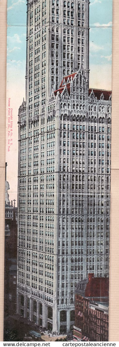 23890 / ⭐ Look! NY WOOLWORTH BUIDING NEW YORK Higher 3 Post Cards In ONE 1910s Publisher: SOUVENIR FOLDING CARD 775 - Andere Monumenten & Gebouwen