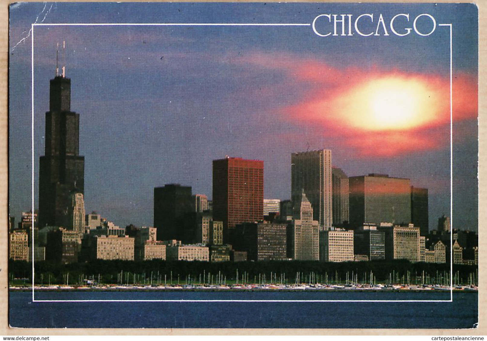 23929 / ⭐ Illinois CHICAGO SKYLINE Crossroads Of America Lake MICHIGAN  - Chicago