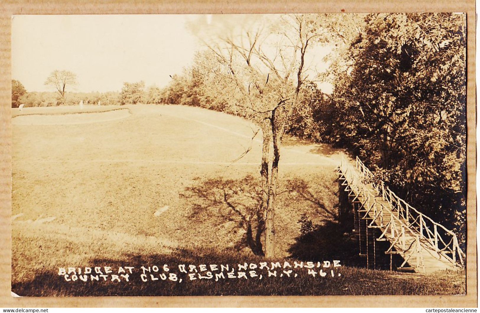 23978 / ⭐ Rare Carte-Photo Golf ELSMERE Albany N.Y 461  Country-Club Bridge At N°6 Green Normanside 1920s - Albany