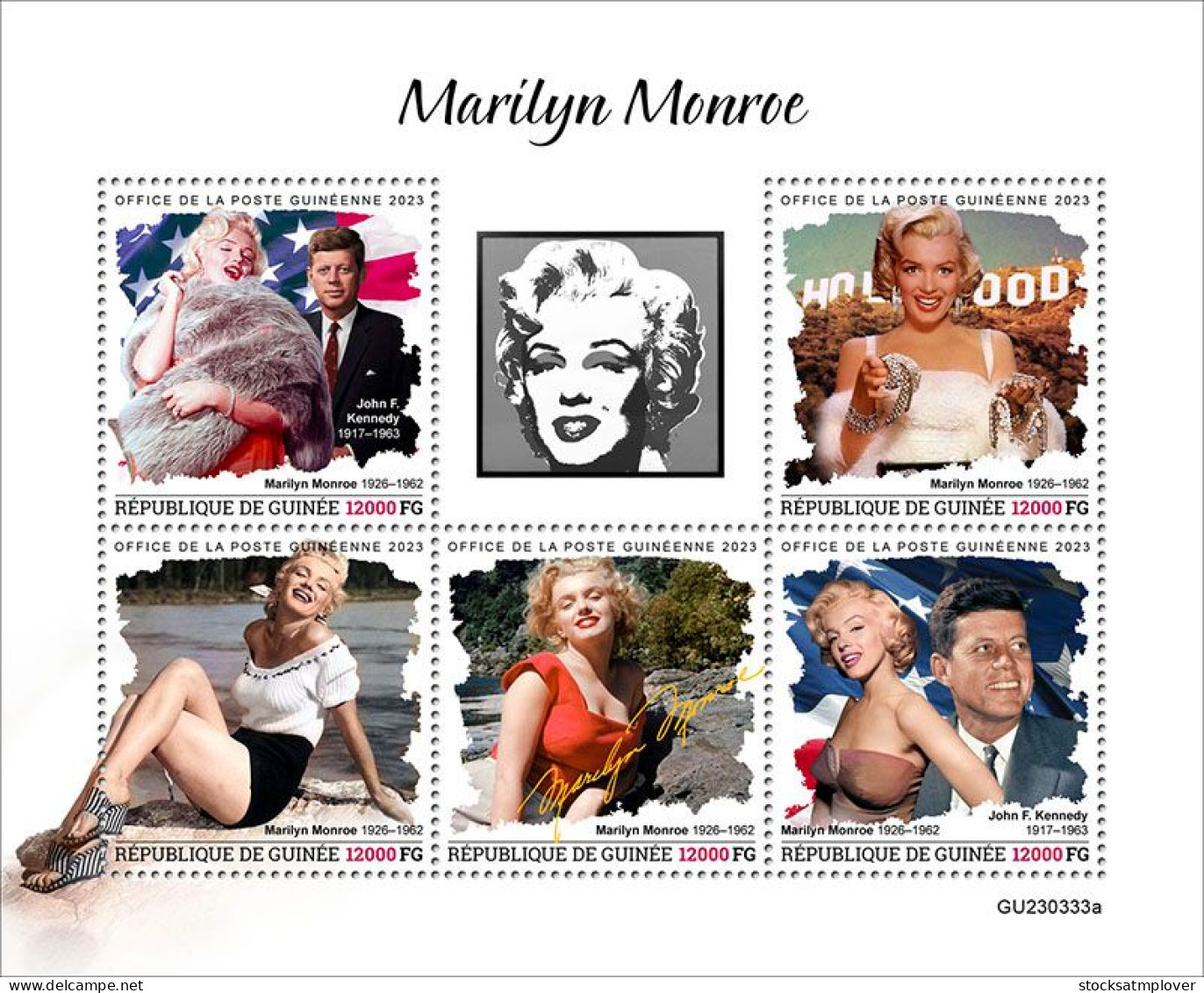 Guinea 2023 Marilyn Monroe John F. Kennedy S202402 - Guinée (1958-...)