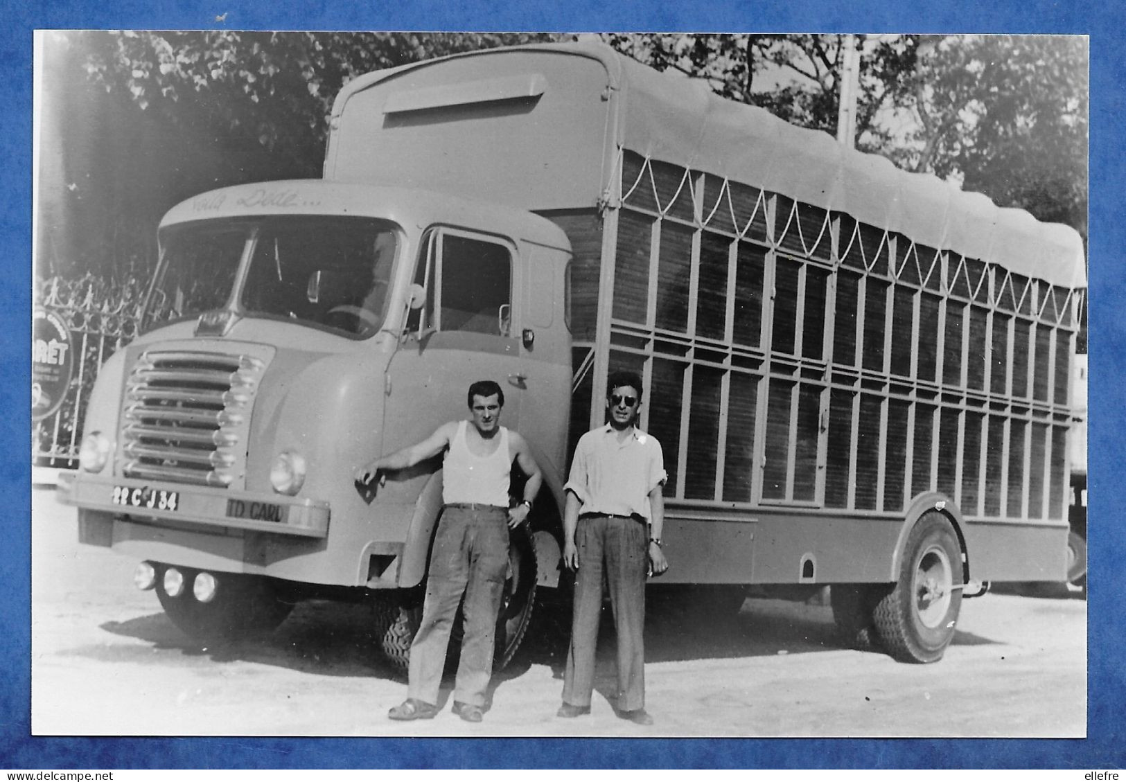 Photo Repro Poids Lourds Ancien Camion Avec Chauffeur Marque à Identifier LATIL ? Bloc Complet Lattes  Herault - Automobili