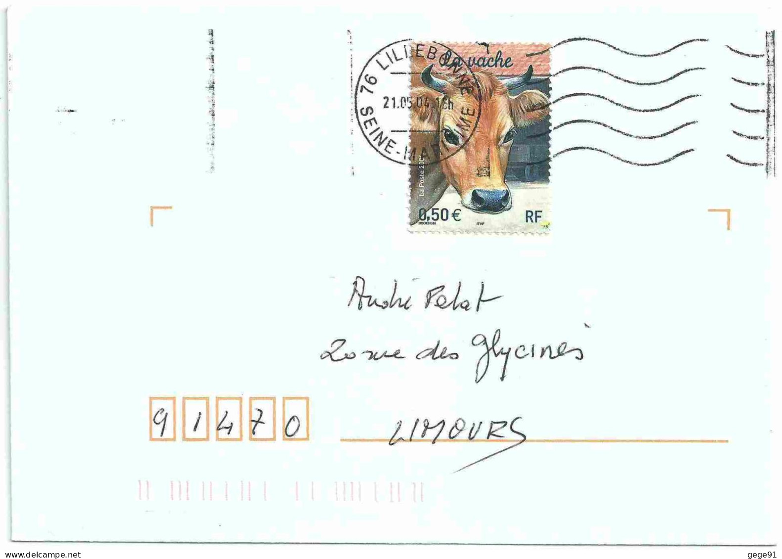 YT 3664 - Animaux De La Ferme - Vache - Enveloppe Entière - Boerderij