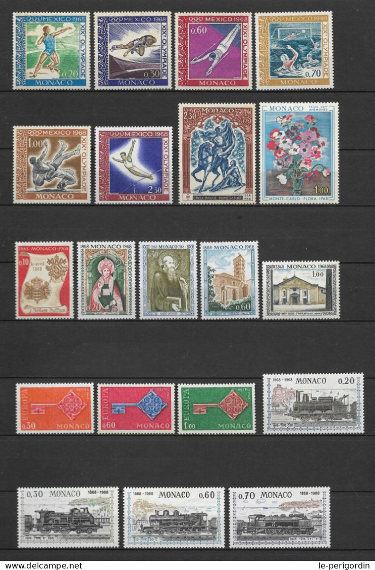 Monaco Année Complete 1968 , Neuve , ** , Sans Charniere , Ttb . - Años Completos