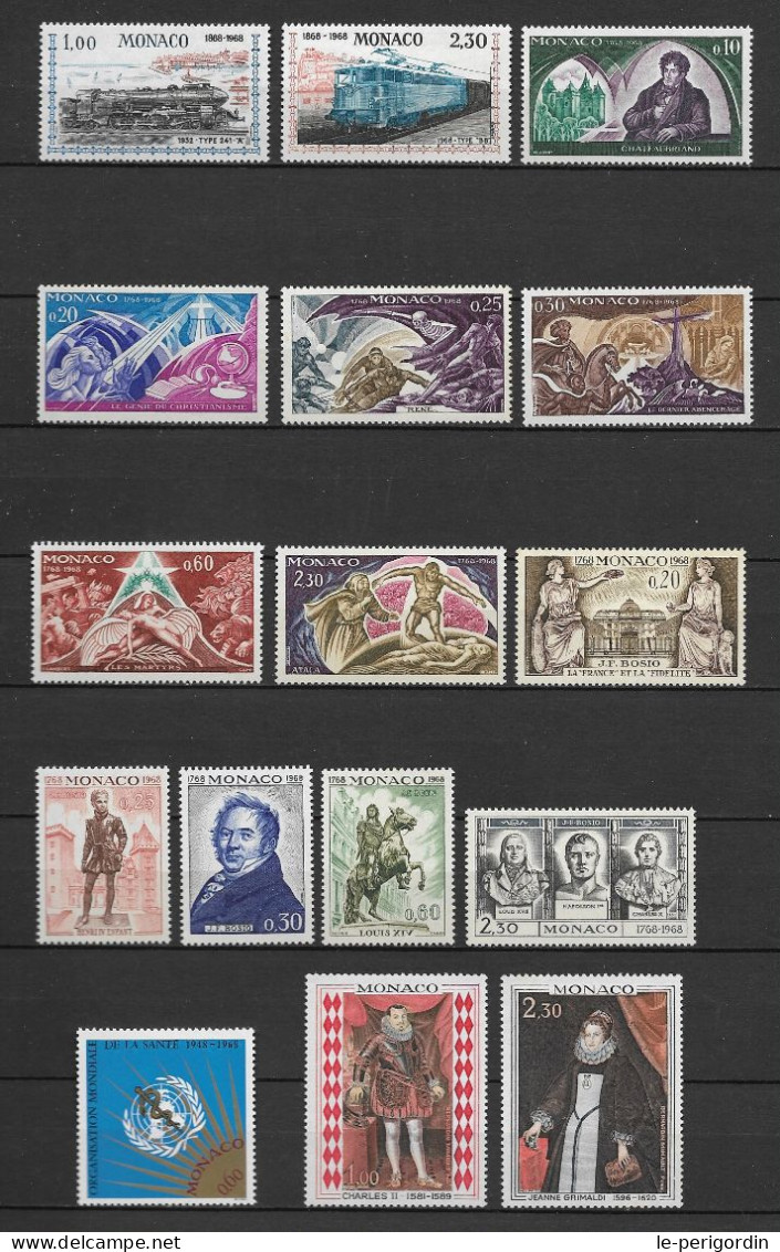 Monaco Année Complete 1968 , Neuve , ** , Sans Charniere , Ttb . - Años Completos