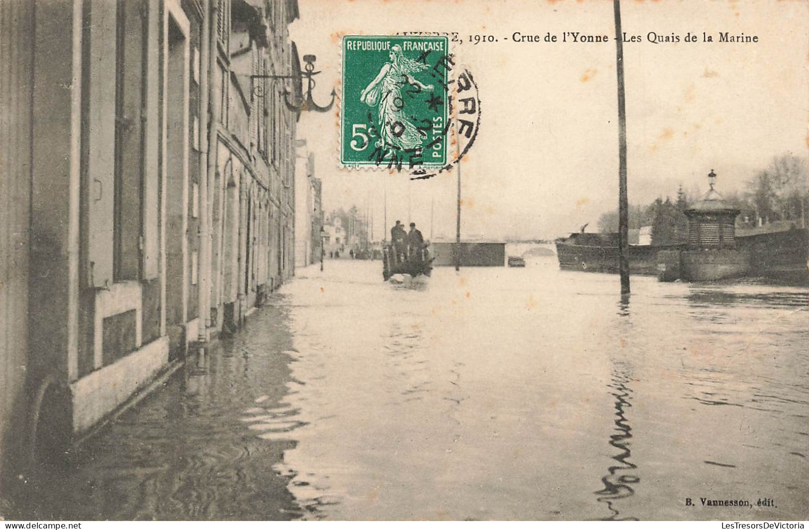 FRANCE - Auxerre 1910 - Crue De L'Yonne - Vue Générale - Les Quais De La Marine - Carte Postale Ancienne - Auxerre