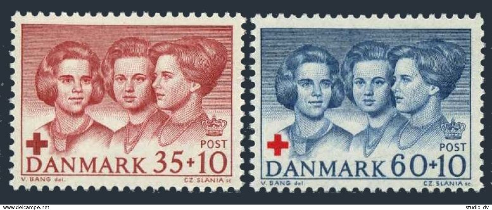 Denmark B32-B33, Hinged. Michel 421-422. Red Cross 1964. Princesses. - Ungebraucht