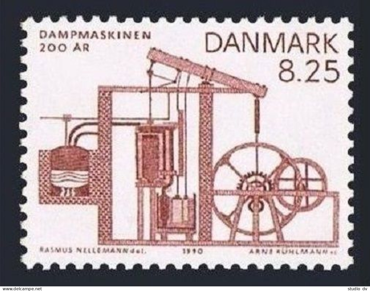 Denmark 912,MNH.Michel 972. Steam Engine,build By Andrew Mitchel,200th Ann.1990. - Neufs