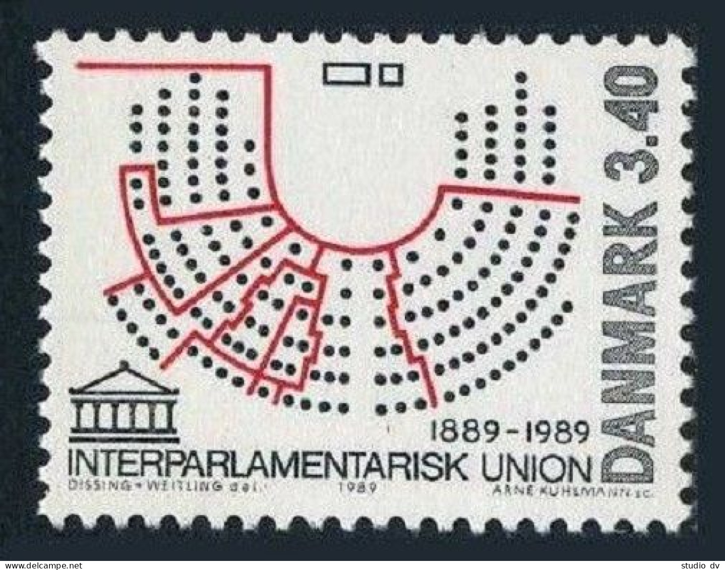 Denmark 874, MNH. Michel 954. Inter-parliamentary Union, Centenary, 1989. - Neufs