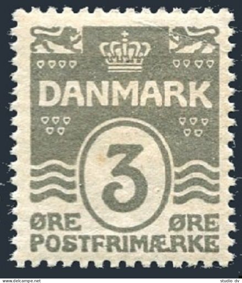 Denmark 87, MNH-yellow Dot. Michel 79. Definitive Wavy Lines, 1913. - Unused Stamps