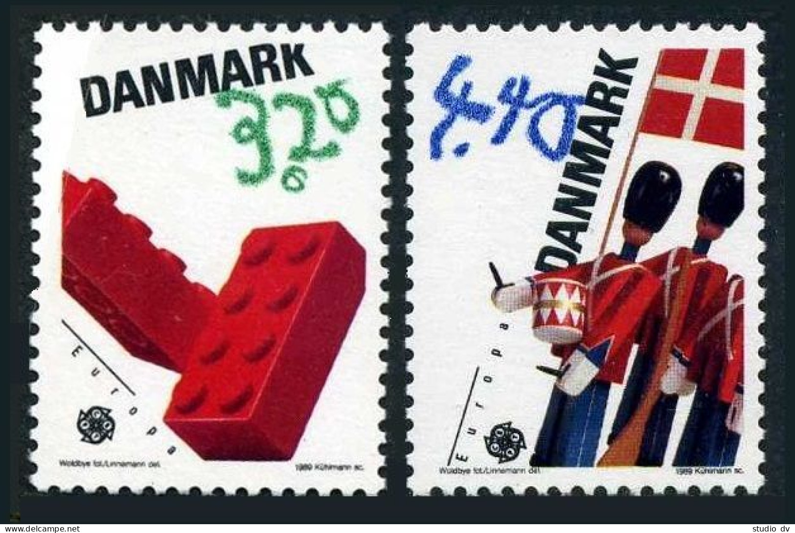Denmark 871-872, MNH. Michel 950-951. EUROPE CEPT-1989, Children Toys. - Neufs