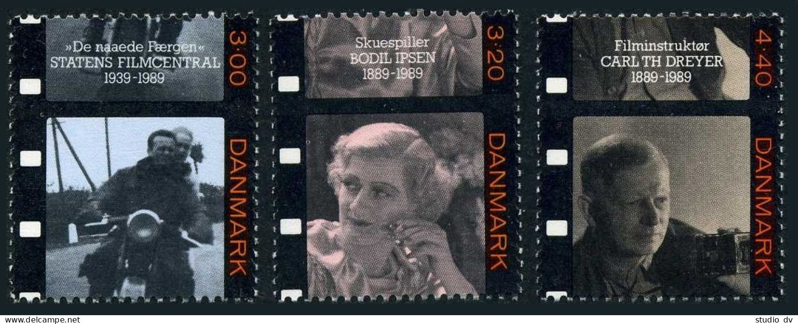 Denmark 877-879, MNH. Michel 957-959. Danish Film Office-50, 1989. - Neufs