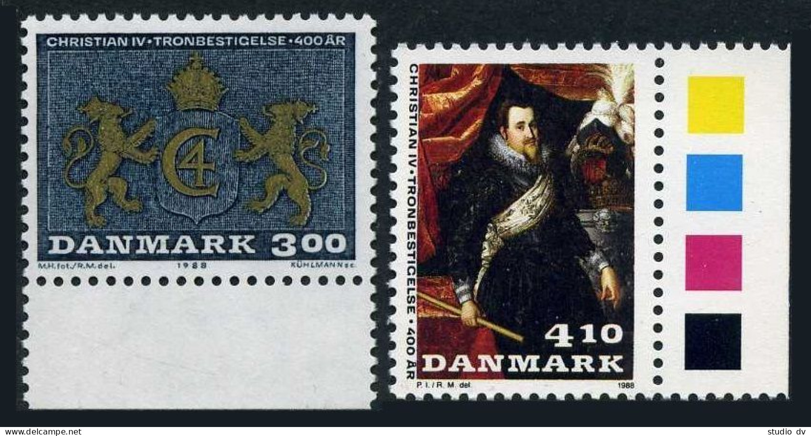 Denmark 847-848,MNH.Mi 914-915.Christian IV, 1577-1648,King Of Denmark & Norway. - Unused Stamps