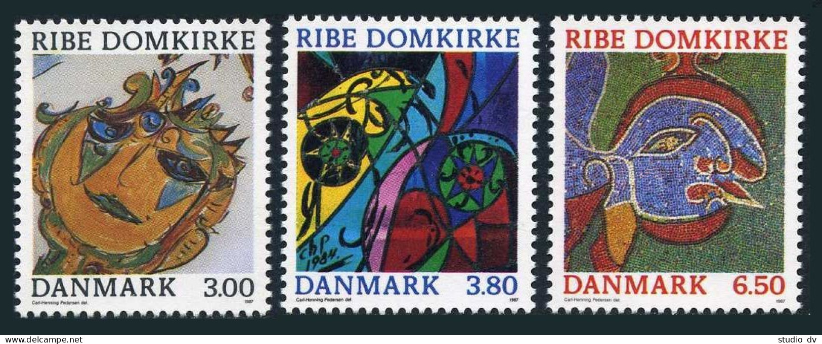 Denmark 834-836, MNH. Michel 891-893. Religious Art From Ribe Cathedral, 1987. - Ungebraucht