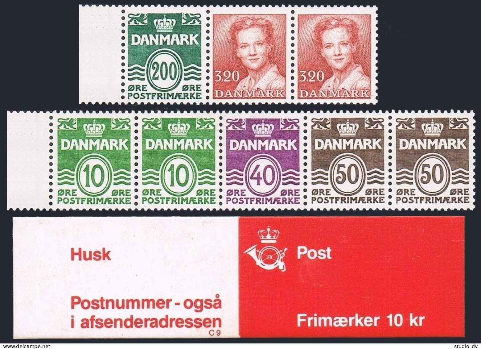 Denmark 798b Booklet 10Kr,MNH.Michel MH 39. Definitive 1989.Queen Margrethe II.  - Ungebraucht