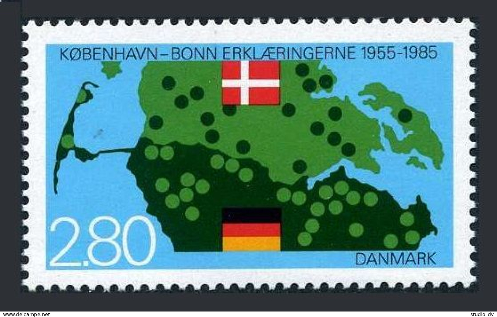 Denmark 770,hinged.Mi 829. German Bonn-Copenhagen Declaration,30th Ann.1985. - Neufs