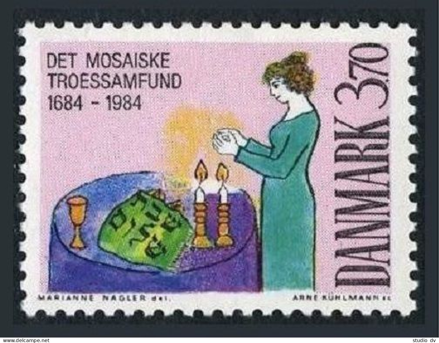 Denmark 766,lightly Hinged.Mi.818.Jewish Community In Copenhagen,300th Ann.1984. - Unused Stamps