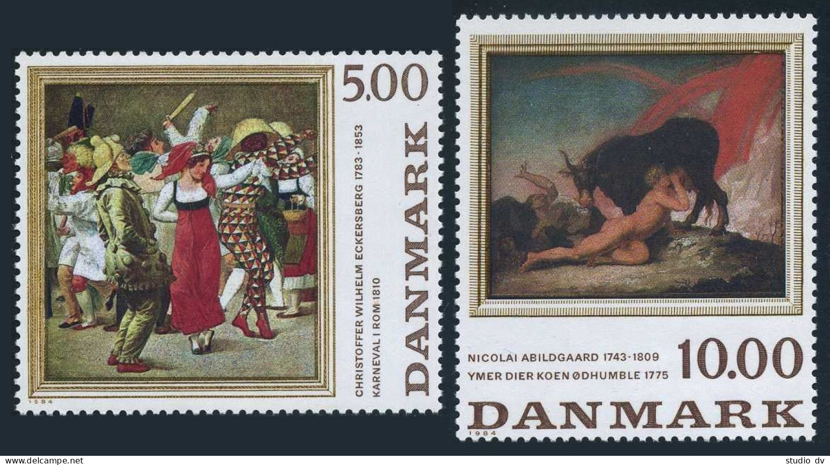 Denmark 767-768,MNH.Mi 819-820. Paintings 1984.Christoffer Eckerberg,Abildgaard. - Nuovi