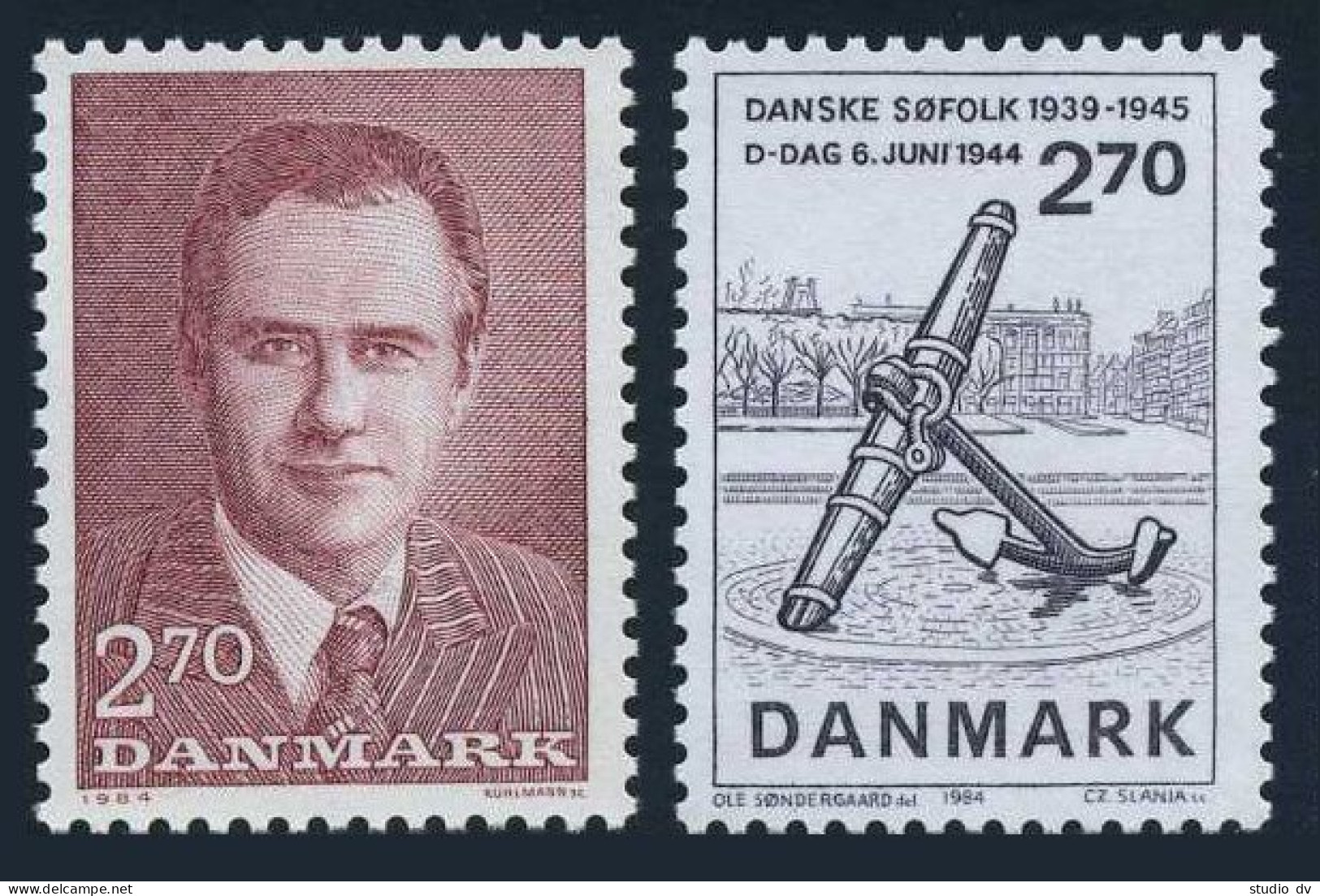 Denmark 757-758,MNH.Mi 808-809. Prince Henrik,50th Birthday;D-Day,40th Ann.1984. - Ungebraucht