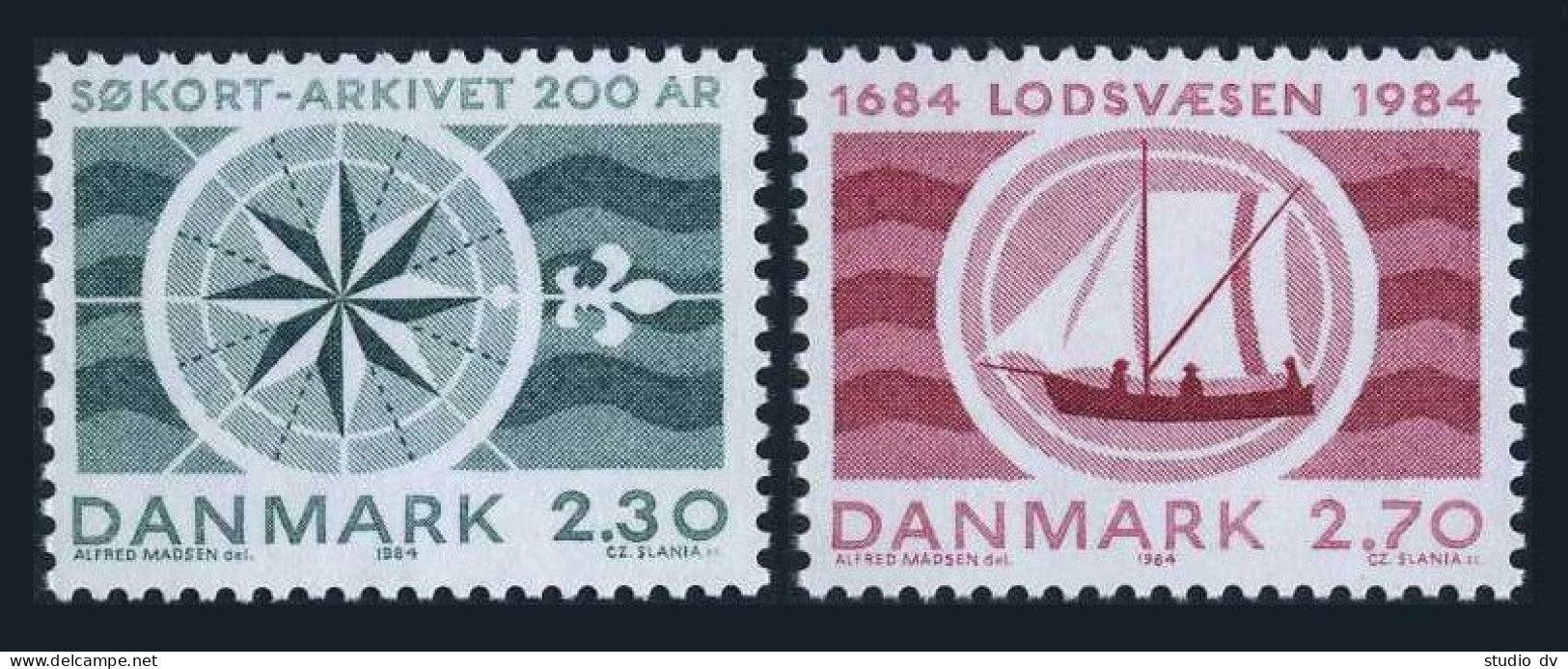 Denmark 751-752,MNH.Michel 802-803. Hydro-graphic Dept;Pilotage Service,1984. - Neufs