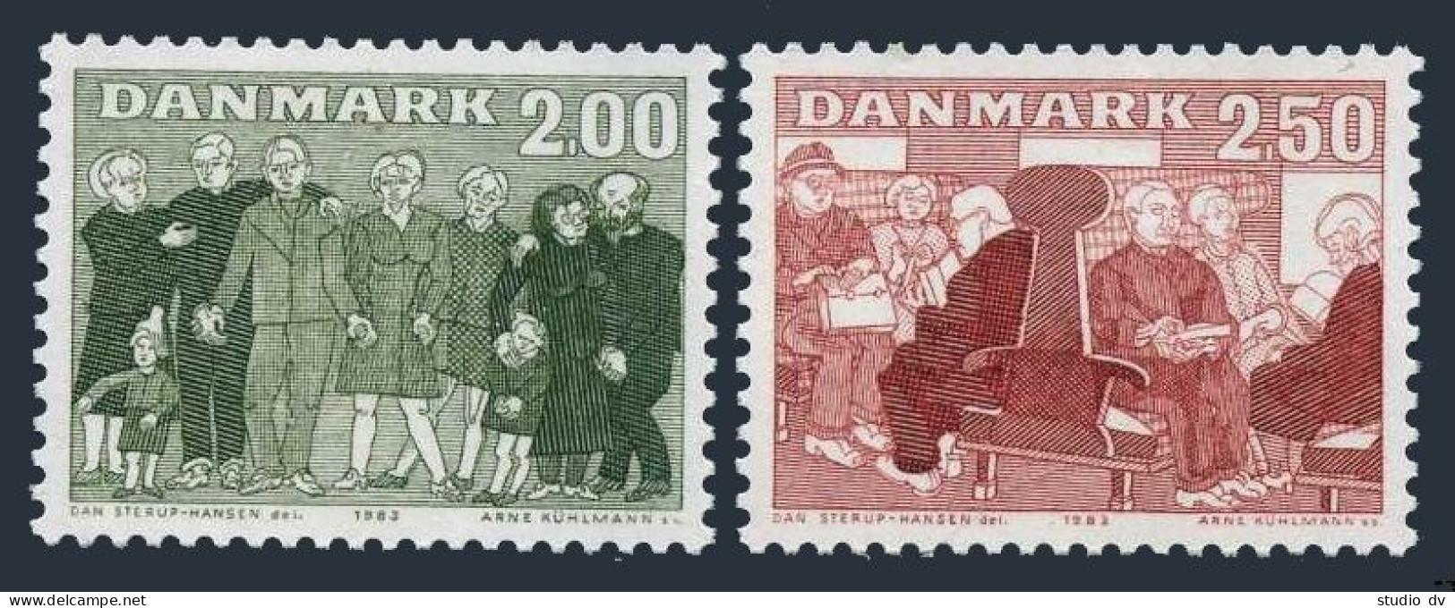 Denmark 745-746,MNH.Michel 788-789. Elderly In Society 1983. - Ongebruikt