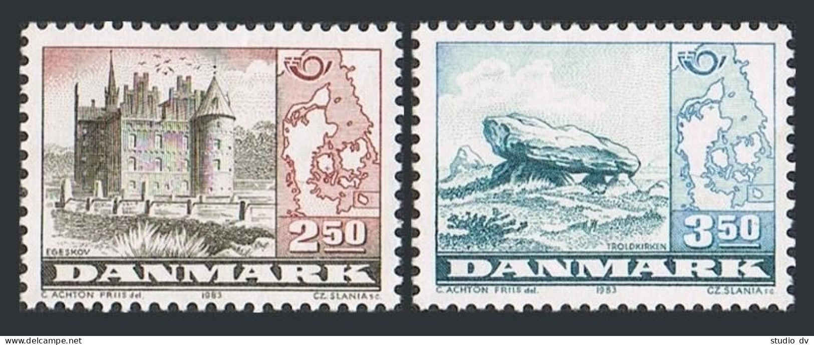 Denmark 735-736,MNH.Michel 772-773. Nordic Cooperation 1983.Castle.Troll Church, - Unused Stamps