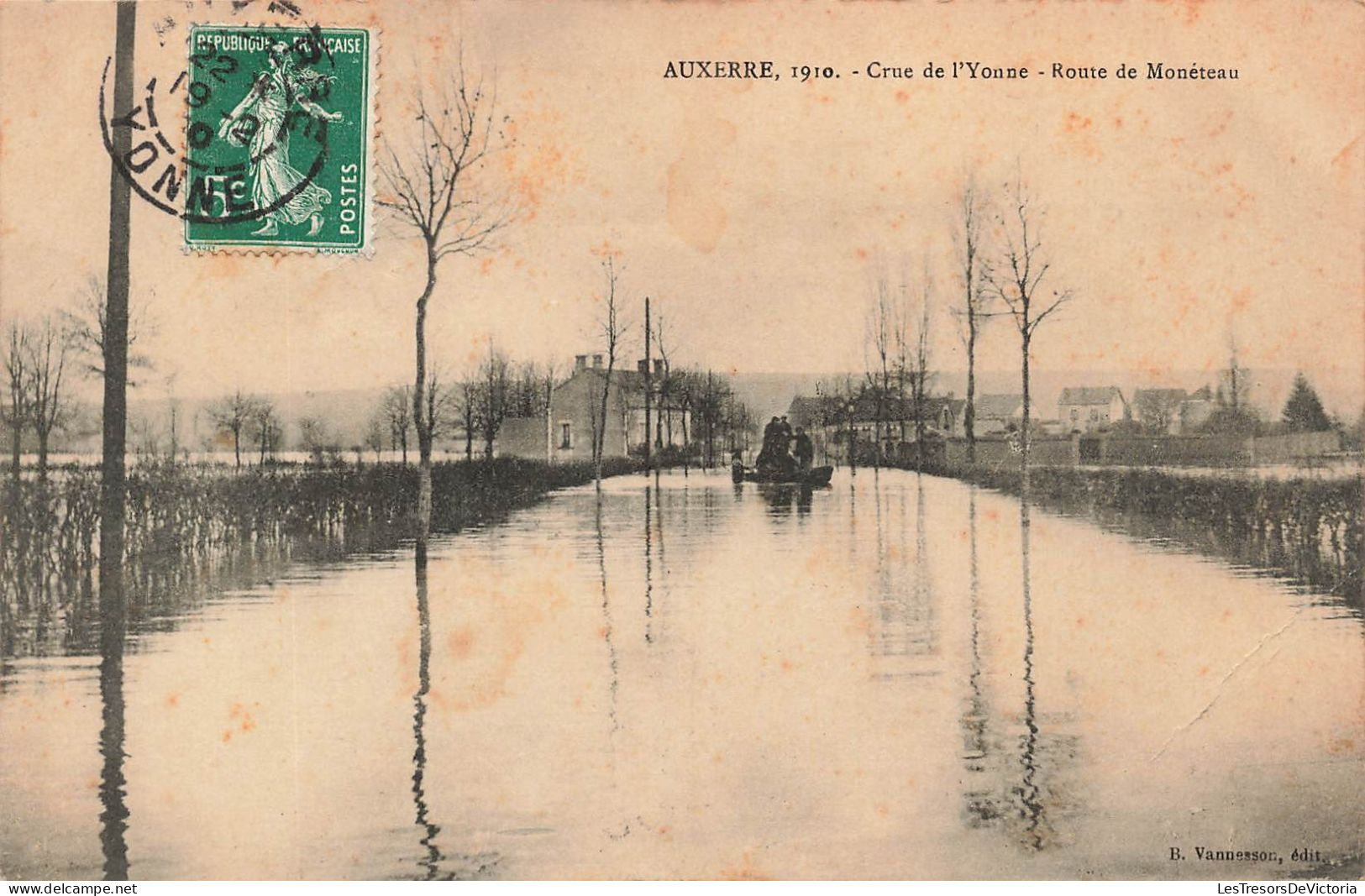 FRANCE - Auxerre 1910 - Crue De L'Yonne - Vue Générale - La Route De Monéteau - Carte Postale Ancienne - Auxerre