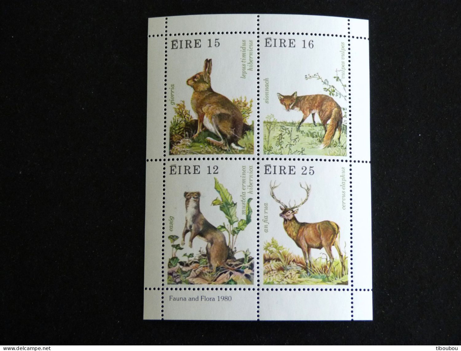 IRLANDE IRELAND EIRE BF BLOC FEUILLET 3 ** MNH - CERF DEER STAG HERMINE RENARD FOX FUCHS LIEVRE VARIABLE - Blocchi & Foglietti