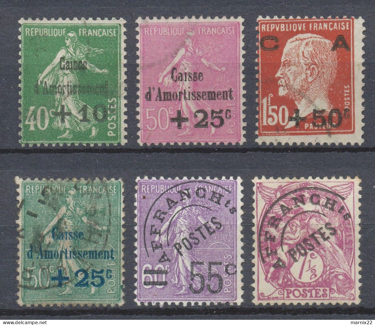 FRANCE 1929 'CAISSE D'AMORTISSEMENT' OVERPRINTED STAMPS VFU                                                        Hk143 - 1932-39 Paz