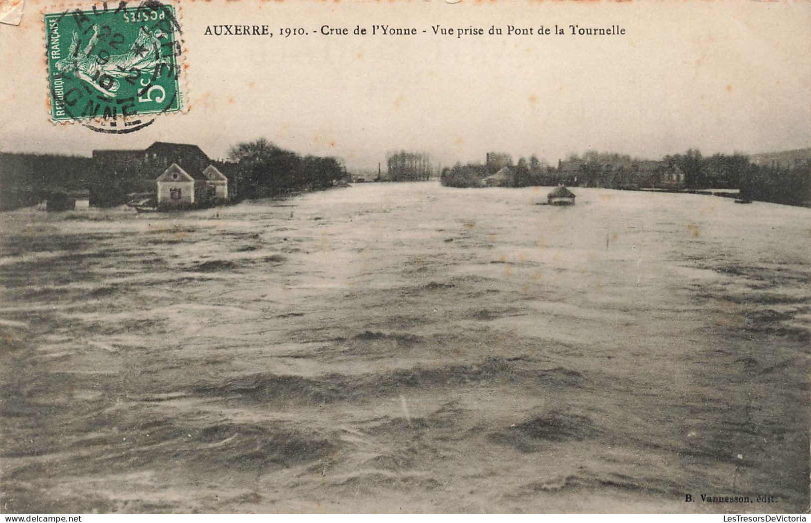 FRANCE - Auxerre 1910 - Crue De L'Yonne - Vue Prise Du Pont De La Tournelle - Carte Postale Ancienne - Auxerre