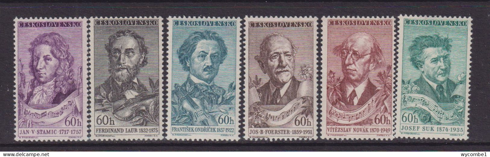 CZECHOSLOVAKIA  - 1957  Musicians Set  Never Hinged Mint - Unused Stamps