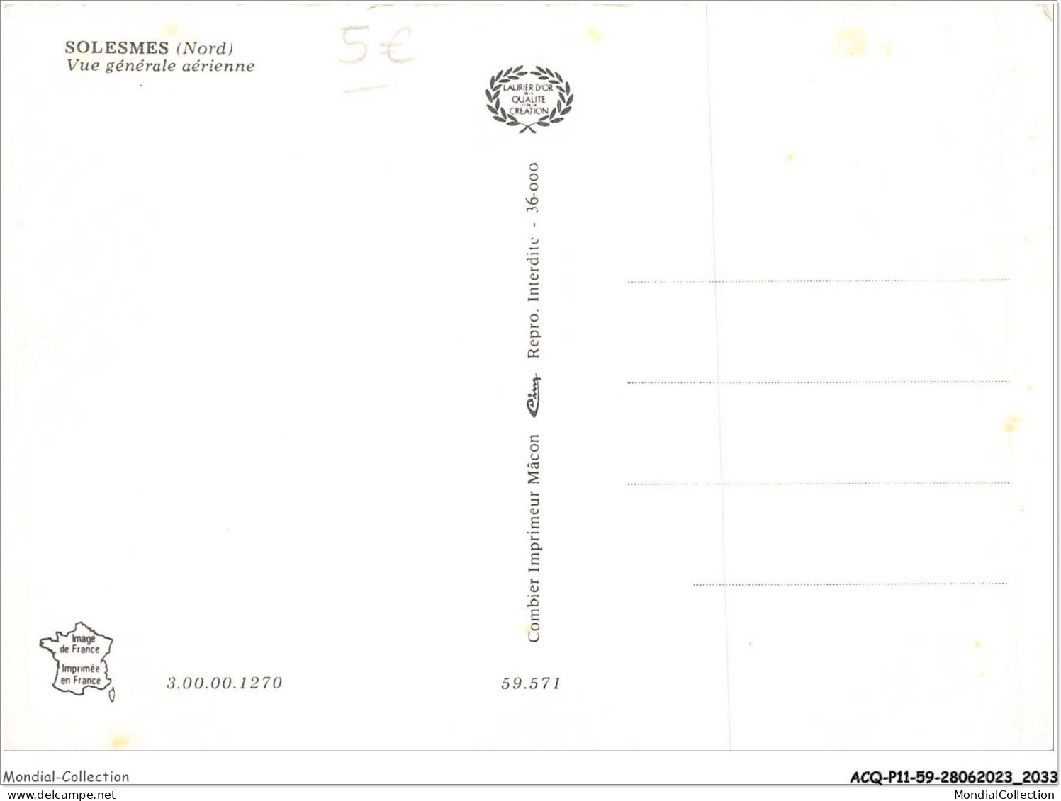 ACQP11-59-1025 - SOLESMES - Vue Générale Aérienne - Solesmes