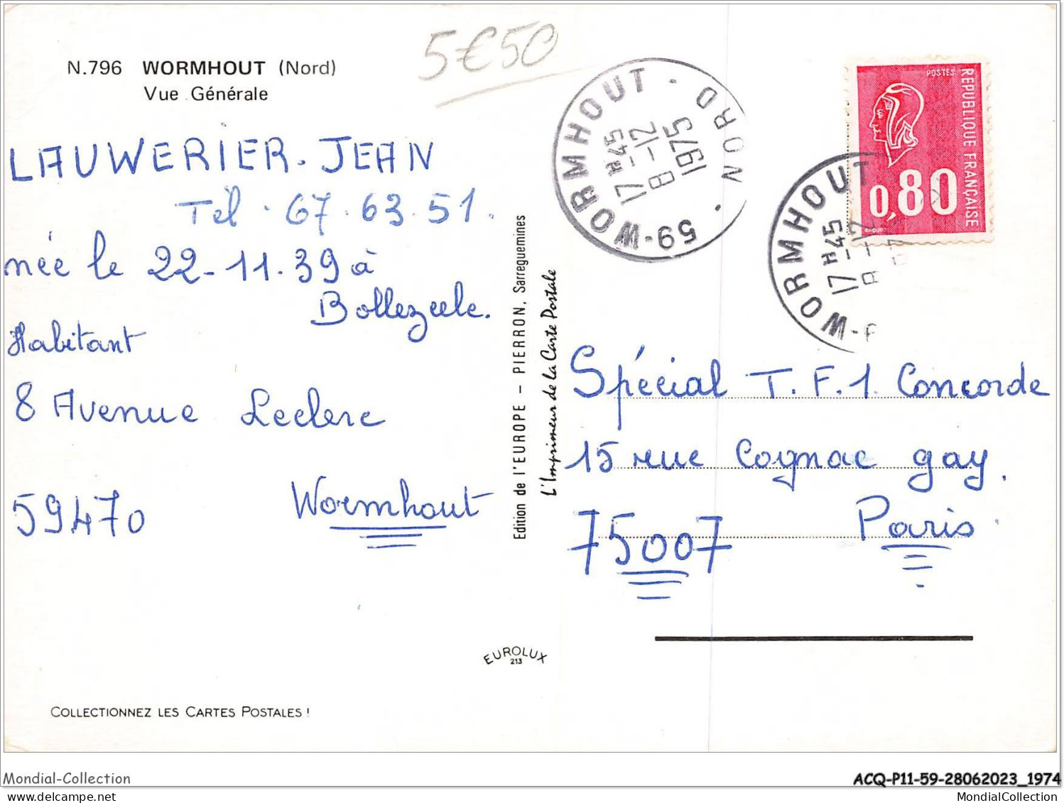 ACQP11-59-0995 - WORMHOUT - Vue Générale - Wormhout