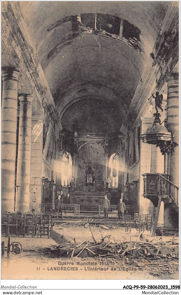 ACQP9-59-0806 - LANDRECIES - Guerre Mondiale 1914-1918 - L'intérieur De L'église - Landrecies