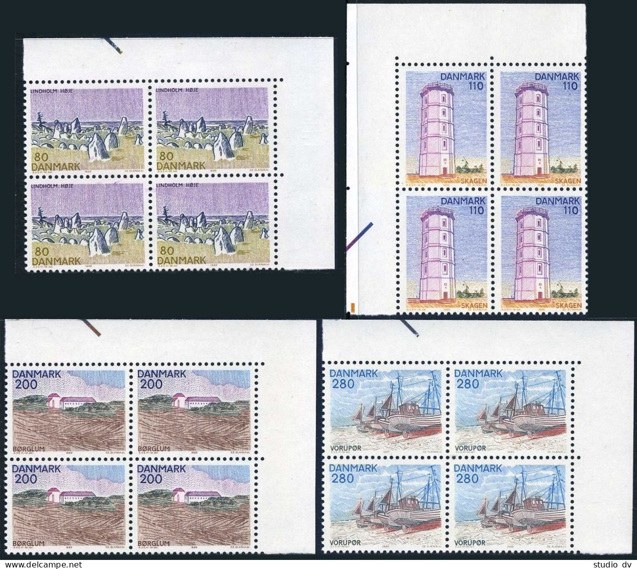 Denmark 666-669 Blocks/4,MNH.Mi 704-707. Landscapes Of The Northern Jutland,1980 - Nuovi