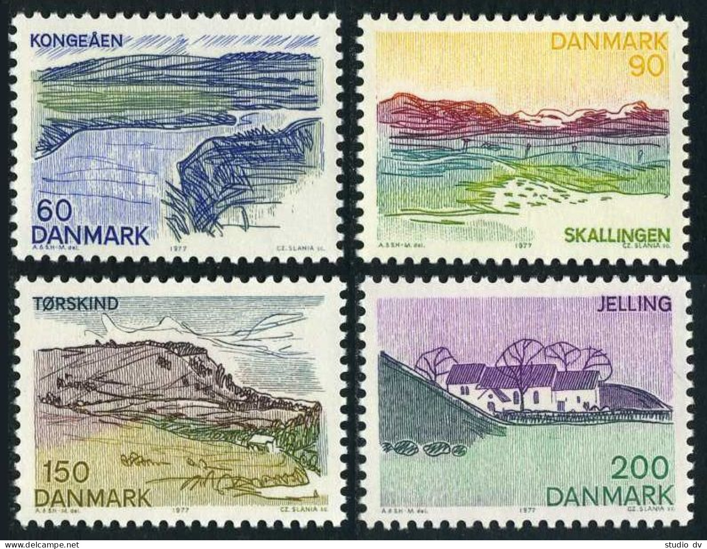 Denmark 602-605, MNH. Michel 641-644. Landscapes Of Southern Jutland, 1977. - Ungebraucht
