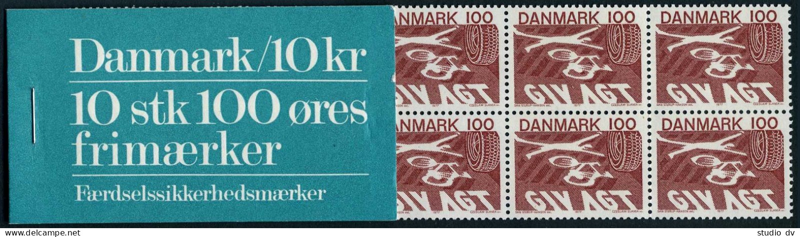 Denmark 599 Booklet,pane/10,MNH. Michel 637 MH. Road Safety Traffic Act,1977. - Neufs