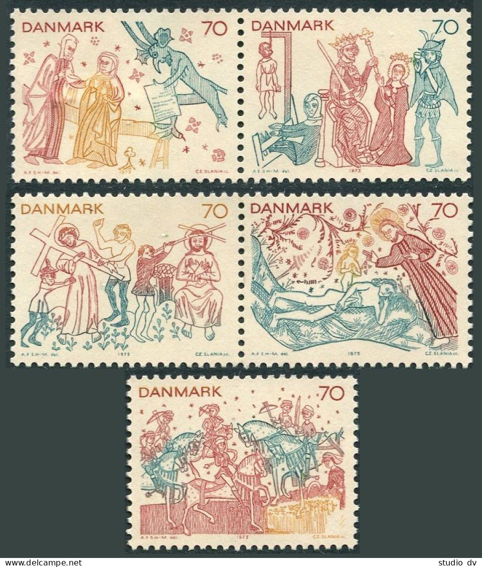 Denmark 526-530,MNH. Michel 550-554. Frescoes From Churches, 1973. - Ongebruikt